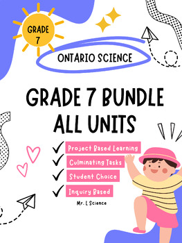 Preview of Ontario Science (2022) Grade 7 Choice Board Bundle - Project Based Learning