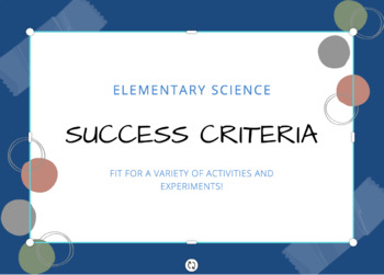 Preview of Elementary Science - General Success Criteria