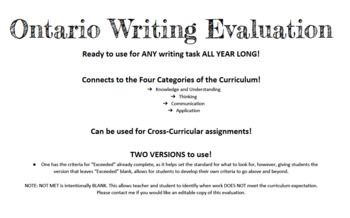 ontario writing assessment grade 6 pdf