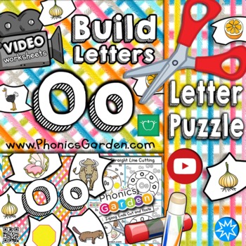 Oo | Letter Puzzle | MP4 Downloadable Video | Cut & Paste | Phonics Garden