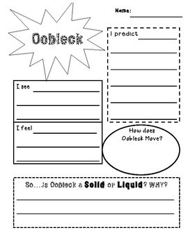 Oobleck Experiment Worksheet by The Magic of Learning | TpT