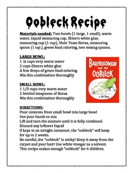 Oobleck Recipe Printable | Bryont Blog