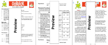 Preview of Oobleck Science Lab