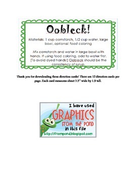 Preview of Oobleck direction cards