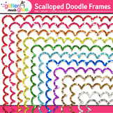 Doodle Border Clipart: Rainbow Glitter Frame Graphics {Glitter Meets Glue}