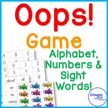 Oops Game Alphabet Numbers Sight Words By Crayon Box Creations