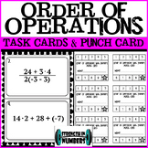 Order of Operations Task Cards with Punch Cards w/Distributive