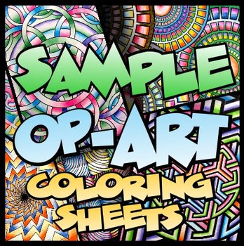 Preview of Op-Art Coloring Sheets Sample Pack