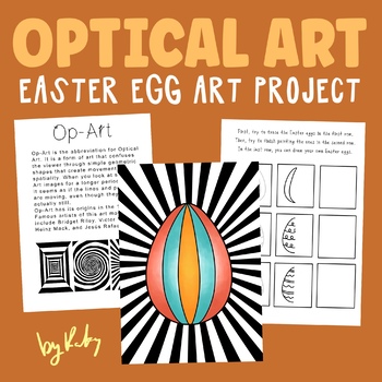 Preview of Op-Art Easter Eggs - Optical Illusion Art Activity for Spring