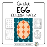 Op Art Egg Coloring Pages • Easter Activity • Fun Art Sub Lesson