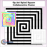 Op Art Spiral Square Collaborative Poster/Bulletin Board/P