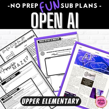 Preview of Open AI | ChatGBT | ELA Emergency Sub Plans Upper Elementary | Fun Lesson