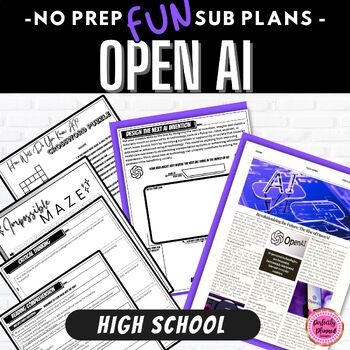 Preview of Open AI | ChatGBT | ELA Emergency Sub Plans for High School |Fun Lesson Activity