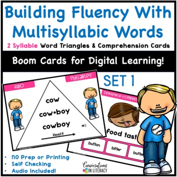 Preview of Open Closed Syllable Decoding Multisyllabic Words 2 Distance Learning Boom Cards