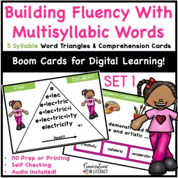 Preview of Open Closed Syllable Decoding Multisyllabic Words 5 Distance Learning Boom Cards