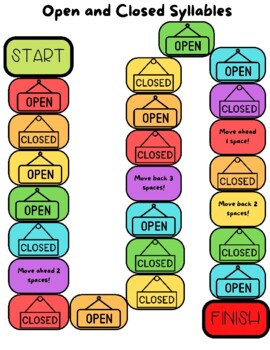 Preview of Open & Closed Syllable Game: Orton-Gillingham/S.O.R.