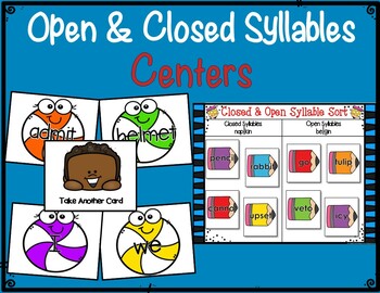 Open & Closed Syllables: Posters, Center Games & Worksheets | TpT