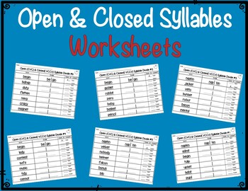Open & Closed Syllables: Posters, Center Games & Worksheets | TpT