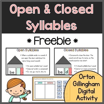 Preview of Open & Closed Syllables - Structured Literacy - Orton Gillingham