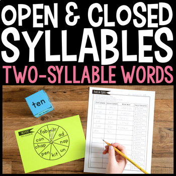 Preview of Open & Closed Syllables Worksheets Activities Division Sort Posters Games Lists