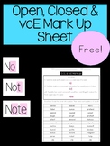 Open, Closed, VCE Syllable MarkUp Freebie