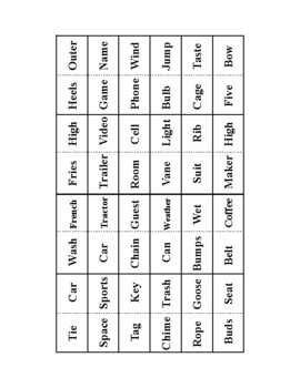 Preview of Open Compound Nouns Dominoes