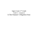 Open Court: 3rd Grade- Unit 4- Lesson 6: Is This Panama? A