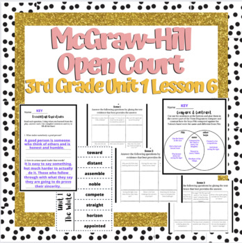 Preview of Open Court 3rd Grade unit 1 lesson 6 week 6 | Worksheets | Vocabulary | OCR