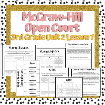 Preview of Open Court 3rd Grade unit 2 lesson 1 week 1 | Worksheets | Vocabulary | OCR