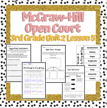 Preview of Open Court 3rd Grade unit 2 lesson 5 week 5 | Worksheets | Vocabulary | OCR