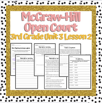 Preview of Open Court 3rd Grade unit 3 lesson 2 week 2 | Worksheets | Vocabulary | OCR
