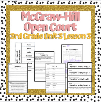 Preview of Open Court 3rd Grade unit 3 lesson 3 week 3 | Worksheets | Vocabulary | OCR