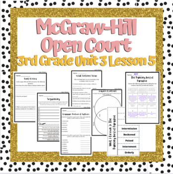 Preview of Open Court 3rd Grade unit 3 lesson 5 week 5 | Worksheets | Vocabulary | OCR