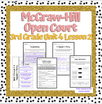 Preview of Open Court 3rd Grade unit 4 lesson 2 week 2 | Worksheets | Vocabulary | OCR