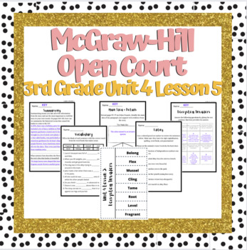 Preview of Open Court 3rd Grade unit 4 lesson 5 week 5 | Worksheets | Vocabulary | OCR