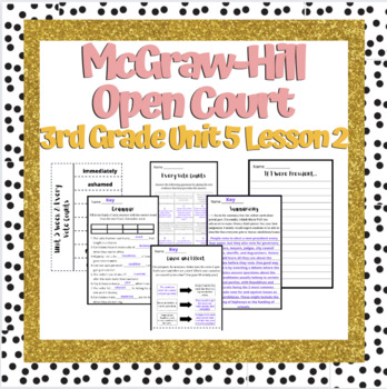 Preview of Open Court 3rd Grade unit 5 lesson 2 week 2 | Worksheets | Vocabulary | OCR