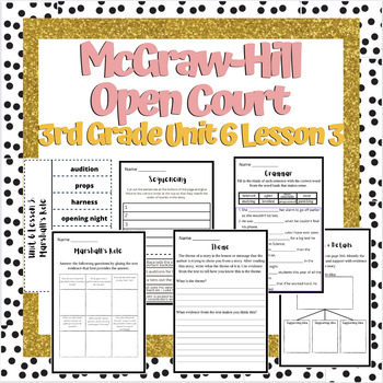 Preview of Open Court 3rd Grade unit 6 lesson 3 week 3 | Worksheets | Vocabulary | OCR