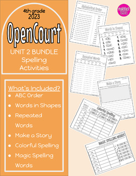 Preview of Open Court 4th Grade Unit 2 BUNDLE Spelling Activities
