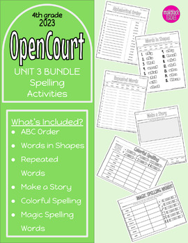 Preview of Open Court 4th Grade Unit 3 BUNDLE Spelling Activities