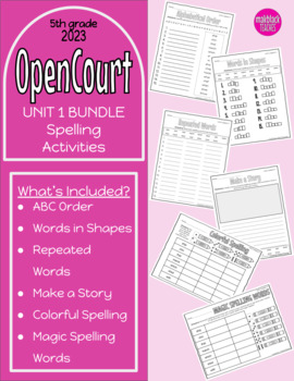 Preview of Open Court 5th Grade Unit 1 BUNDLE Spelling Activities