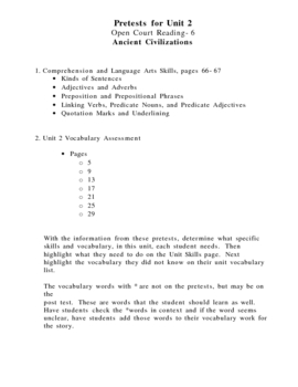 Preview of Open Court-6 GATE Unit 2, Ancient Civilizations