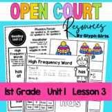 Open Court Reading 1st Grade Unit 1, Lesson 3 Resources