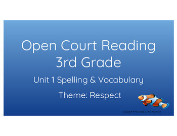 Preview of Open Court Reading 3rd Grade Unit 1 Spelling & Vocabulary Words Slides