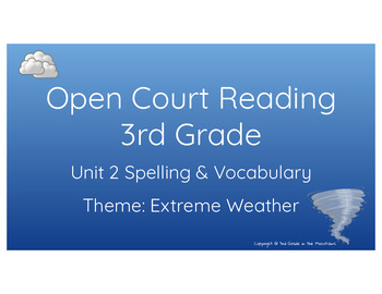 Preview of Open Court Reading 3rd Grade Unit 2 Spelling & Vocabulary Words Slides