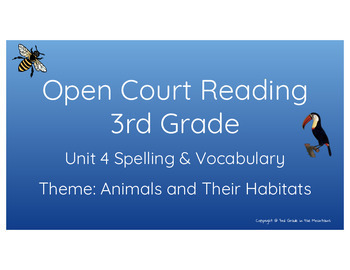 Preview of Open Court Reading 3rd Grade Unit 4 Spelling & Vocabulary Words Slides