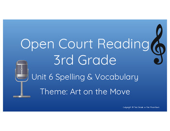 Preview of Open Court Reading 3rd Grade Unit 6 Spelling & Vocabulary Words Slides