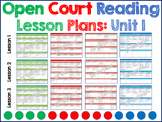 Open Court Reading Kindergarten Unit 1 Lesson Plans NO PRE