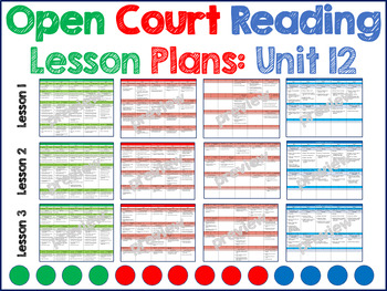 Preview of Open Court Reading Kindergarten Unit 12 Lesson 1 only Lesson Plans FREEBIE
