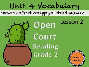 Preview of Open Court Reading Series Vocabulary Unit 4 Lesson 2