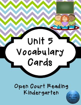 Preview of Kindergarten Open Court Reading Unit 5 Vocabulary Cards